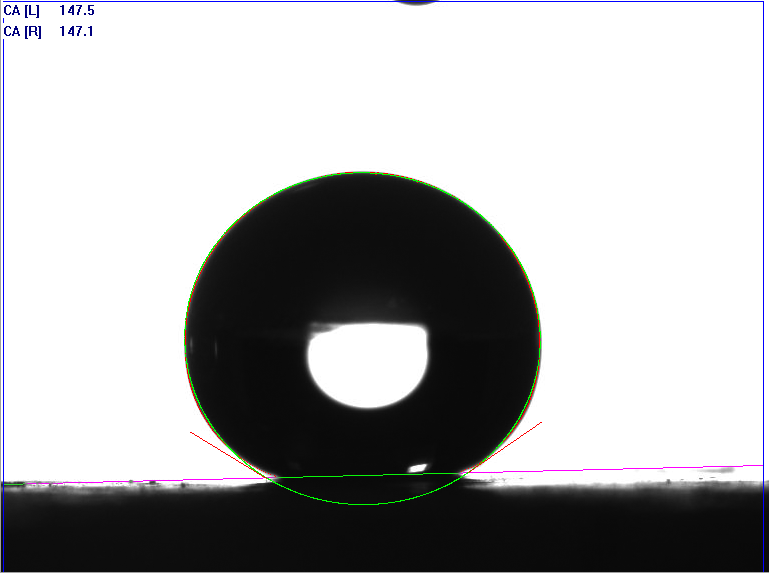 ellipse fitting method for measuring contact angle